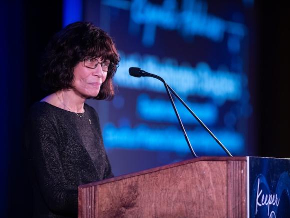 Nettie Washington Douglass, the great-great-granddaughter of Frederick Douglass and great-granddaughter of Booker T. Washington delivering the keynote address at the 2025 Keeper of the Dream Dinner.