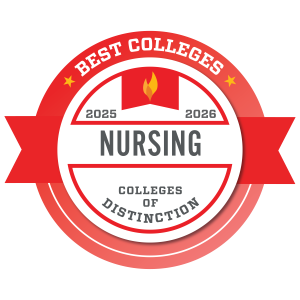 Colleges of Distinction 2025-2026 Best Colleges Nursing badge.